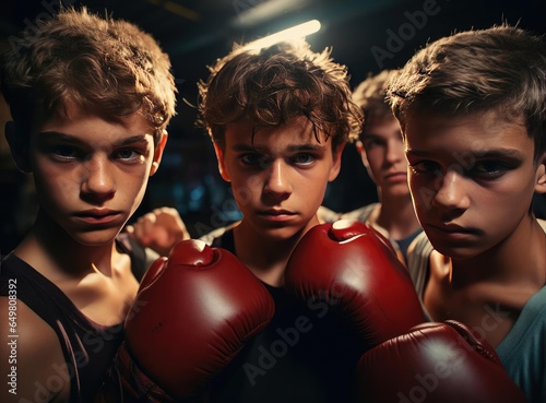 A group of teenage boxers © cherezoff