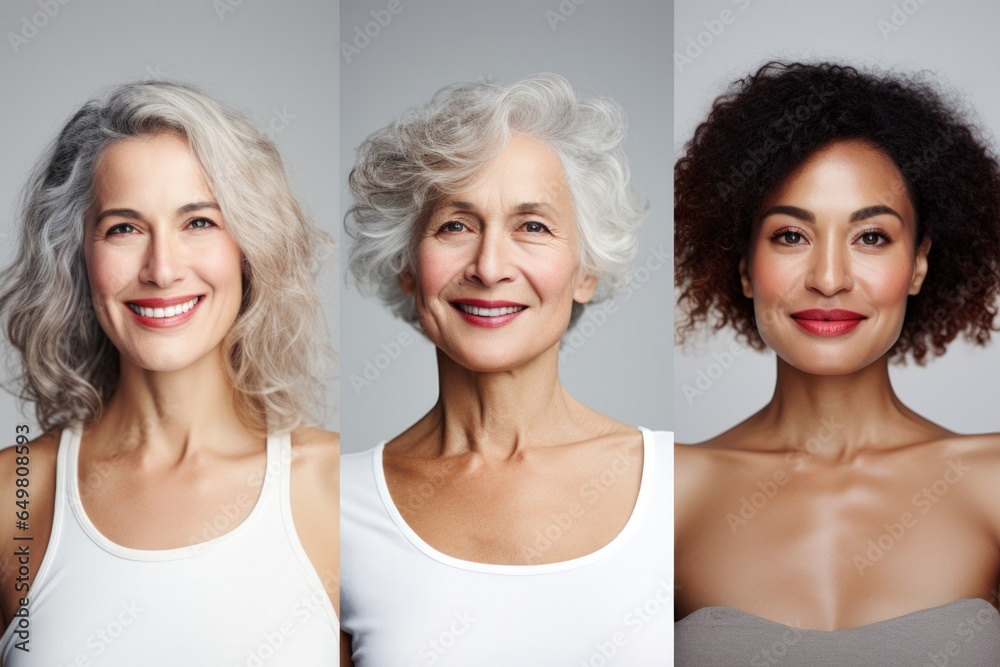 Photo collage with charming well-looking diversity women looking at the camera, crowded screen with portraits of beautiful female different ages and ethnicity. Women power and femininity concept Photo collage with charming well-looking diversity women looking at the camera, crowded screen with portraits of beautiful female different ages and ethnicity. Women power and femininity concept