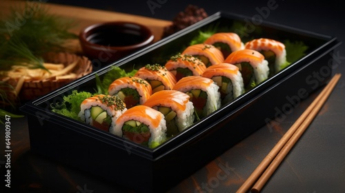 sushi. food with fresh fish.