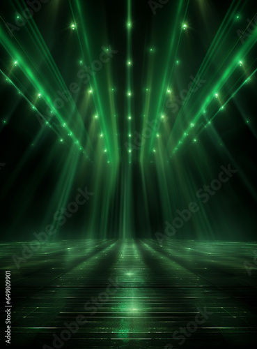 Ai Generated Backdrop With Illumination Of Green Spotlights For Flyers realistic image ultra hd high design 