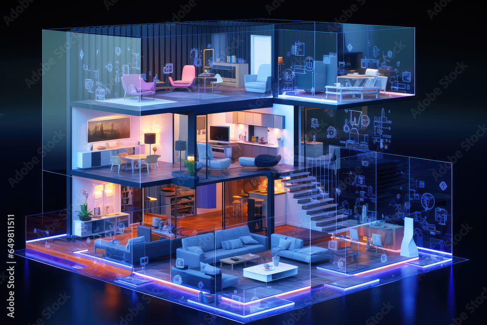 Visualizing the Future of Living: An Isometric Perspective of the Modern Smart Home - Generative AI Visualizing the Future of Living: An Isometric Perspective of the Modern Smart Home - Generative AI
