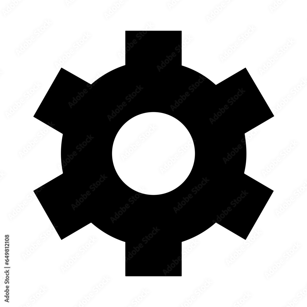 Gear setting symbol icon vector image. Illustration of the industrial wheel mechine mechanism design image