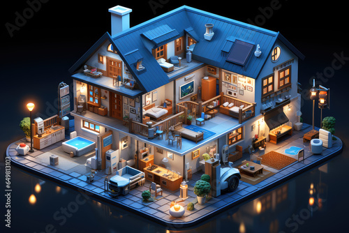 Visualizing the Future of Living: An Isometric Perspective of the Modern Smart Home - Generative AI