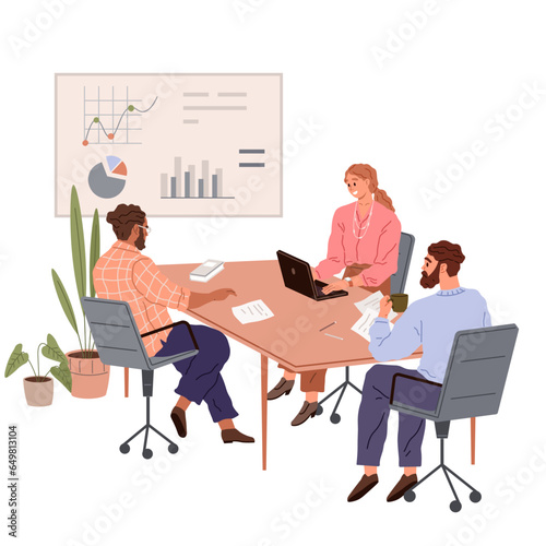 People office work. Vector illustration. Office workers maintain high level of professionalism in all aspects of their work A worker employee embraces feedback and uses it to improve their performance