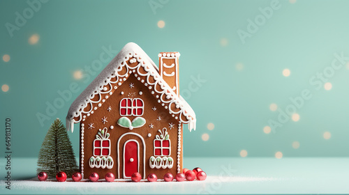 Christmas ginger bread house in green color