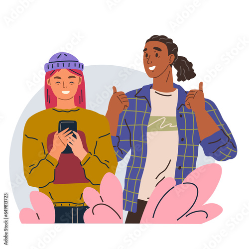 Happy people concept. Vector illustration Celebrating people make every occasion memorable Happy crowd waves and claps at passing parade Happy people cherish moments that bring joy Men and women happy