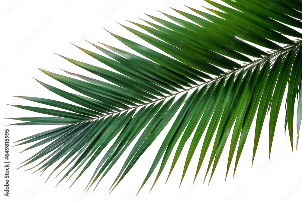 Cut out palm leaves foliage isoalted on transparent background