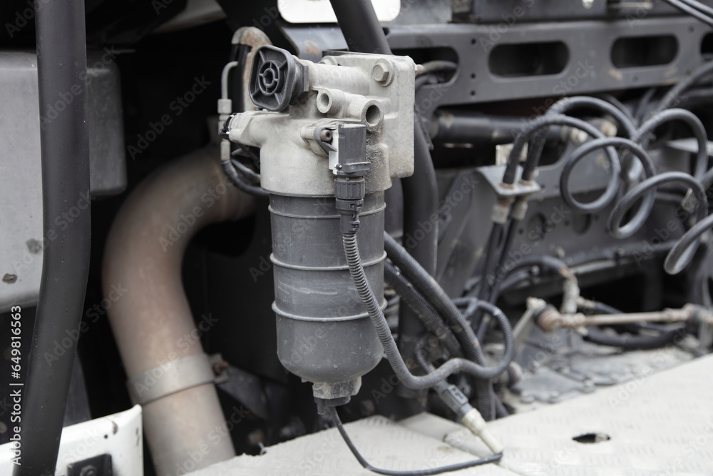 Diesel fuel filter of heavy semi truck
