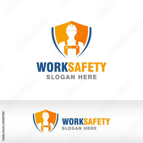 safety work logo design vector template photo