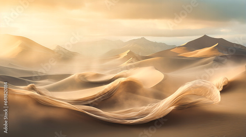 Sand Dunes Shifting Under Gentle Desert Winds  Nature s Sands of Time Recrafted 