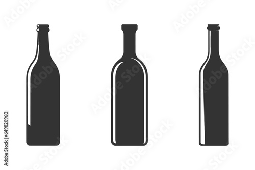 Bottle of vodka silhouette. Vector illustration.