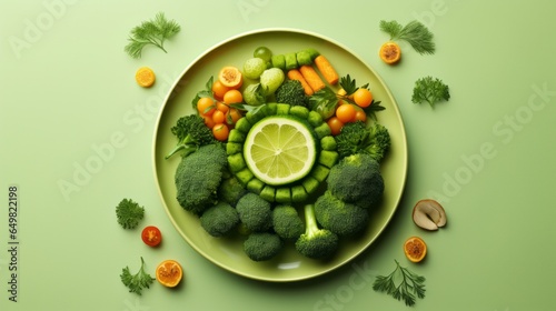 An image of a finished dish from a vegetarian menu. Concept of vegetarianism and healthy eating