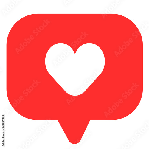 Heart in speech bubble icon isolated, Emoji, chat and Social Network, Notifications icon