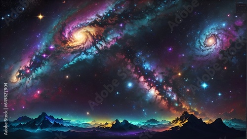 a stunning and captivating desktop background featuring a vibrant galaxy scene.