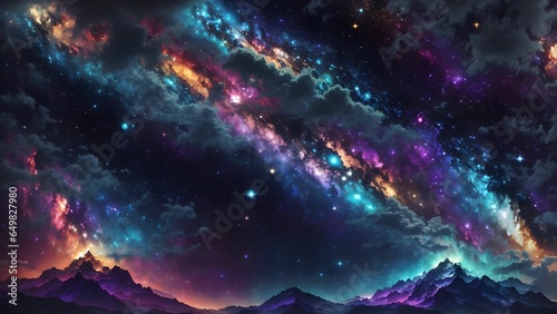 a stunning and captivating desktop background featuring a vibrant galaxy scene. © JoypurerEdit