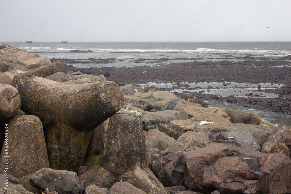 Concrete objects to prevent sea erosion along the Arabian sea coast ...