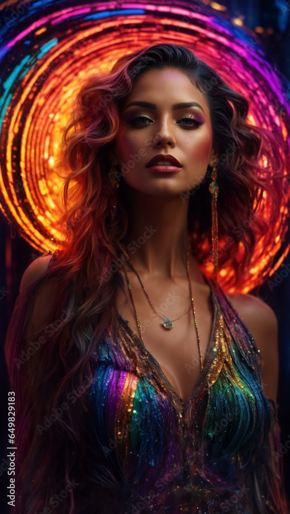 Stunning Woman in Neon Hyperrealistic Artwork Revealed