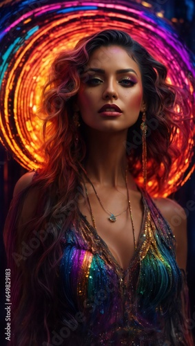 Stunning Woman in Neon Hyperrealistic Artwork Revealed