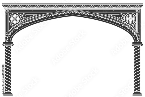 Wide Gothic arch of a bridge or entrance