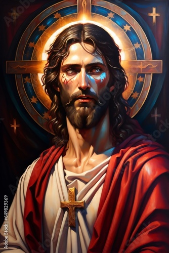 Illustration of Jesus Christ made with Generative AI	