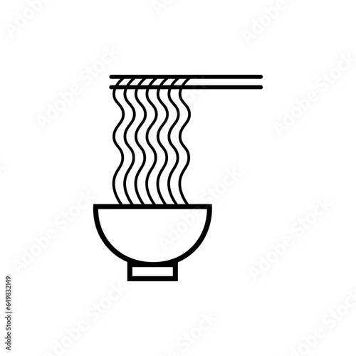 Food Outline Noodles or Fast Food Line Art icon.