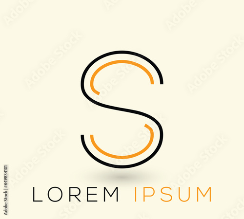 Minimal Letter 'S' Logo Design Illustration Template.