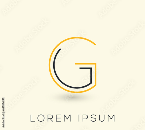 Minimal Letter 'GG' Logo Design Illustration Template.