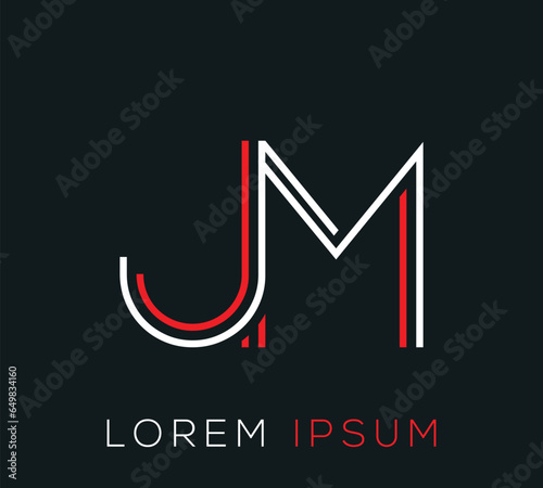 Creative 'JM' Logo Design Illustration Template.