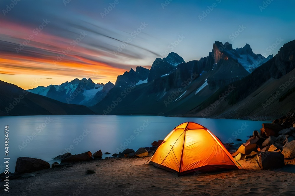 camping in the mountains