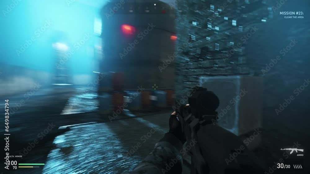 Playing special forces mission of the computer first-person military ...