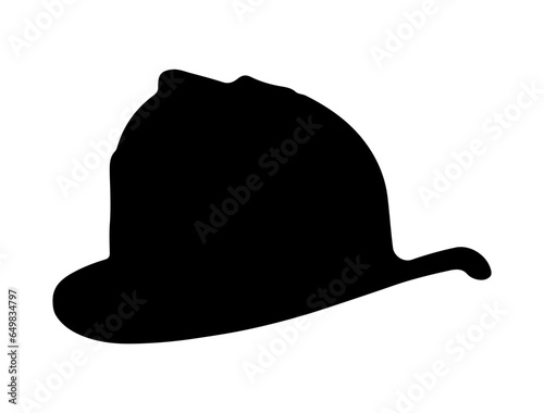 Fireman hat silhouette vector art white background