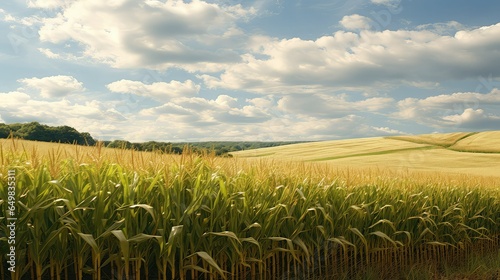 Print op canvas field iowa cornfields agricultural illustration corn rural, landscape agricultur