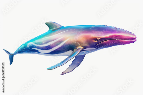holographic whale on a white background