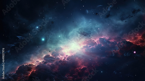 Cosmic nebula background,created with generative ai tecnology. © henvryfo