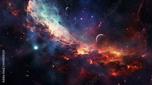 Cosmic nebula background created with generative ai tecnology.
