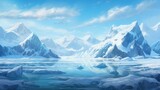 winter icy arctic peaks illustration environment freeze, peak north, cold iceberg winter icy arctic peaks