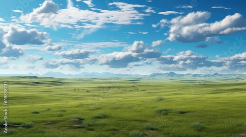 scenic rolling prairie expansive illustration hills sky  landscape nature  blue field scenic rolling prairie expansive
