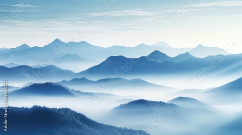 landscape misty mountain morning illustration background sky, beautiful travel, outdoor hill landscape misty mountain morning