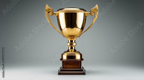 Hyper realistic trophy in white background, perfect for success and achievement concepts 