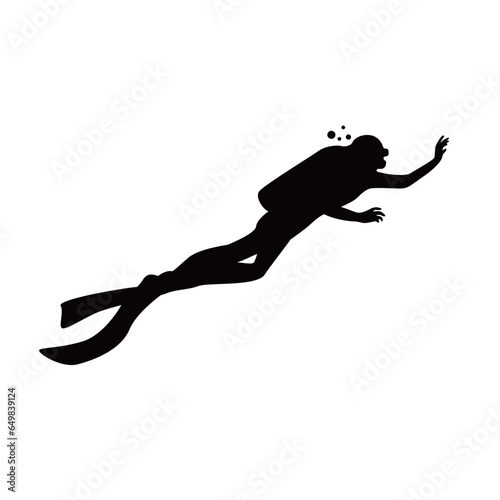 diver silhouette design. people swim underwater sign and symbol.