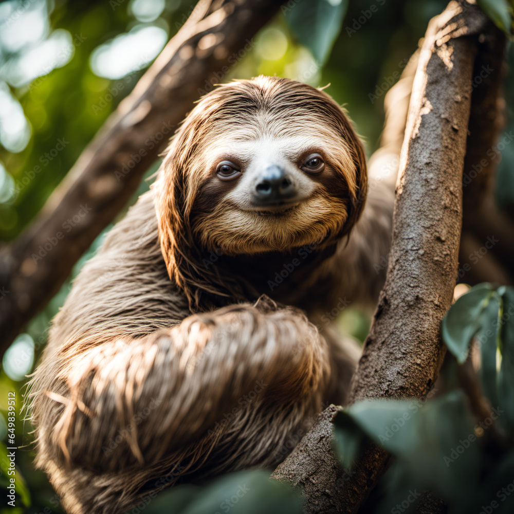 Fototapeta premium Sloth, Generative AI illustrations