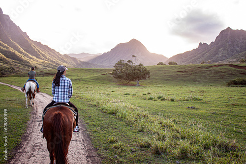 Riding at Kualo Aranch Park in Hawaii photo