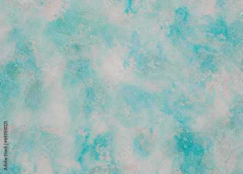 Relief concrete texture, aquamarine abstract background in grunge style