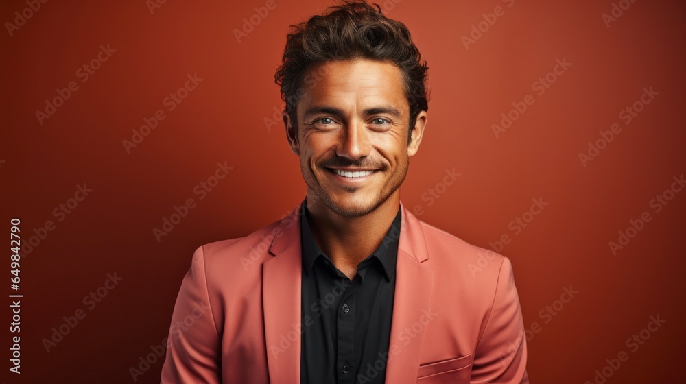 Friendly happy man looking to camera. Friendly happy man looking to camera.