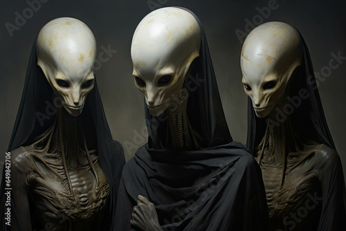 Alien groove - 3 alien figures in dark surrounding