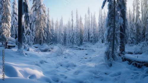 snow icy taiga cold illustration frost travel, tree trees, beautiful outdoor snow icy taiga cold