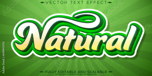Natural text effect, editable vegetables and fruit text style