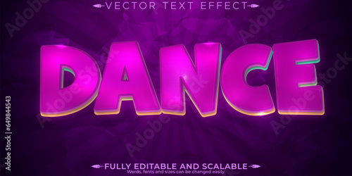 Dance text effect, editable music and party text style