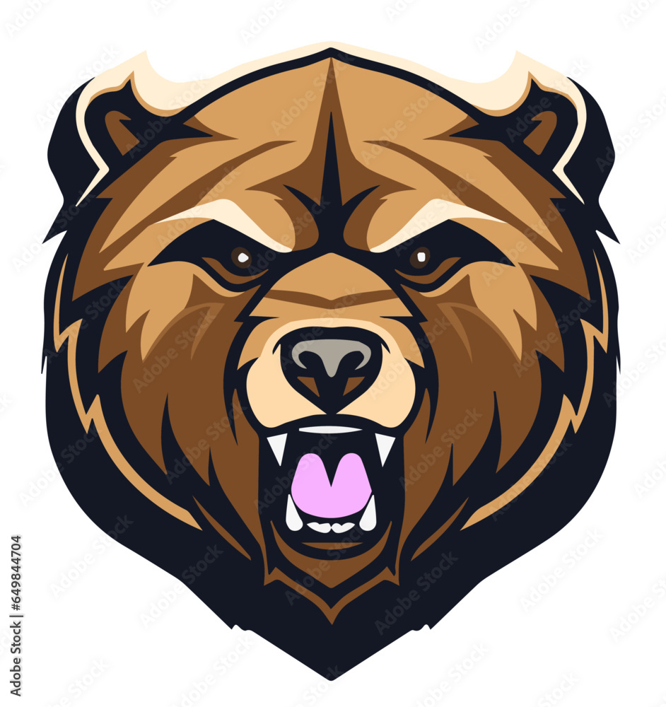 Bear Head Mascot Logo Vector