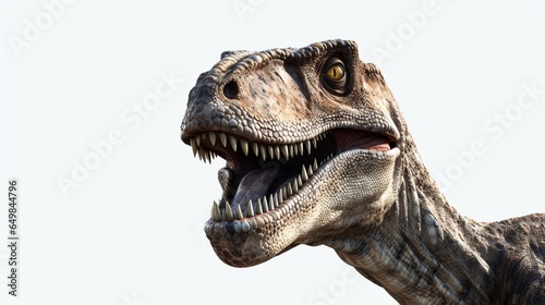 a dinosaur with long delicate whiskers white background Generative Ai © Abonti